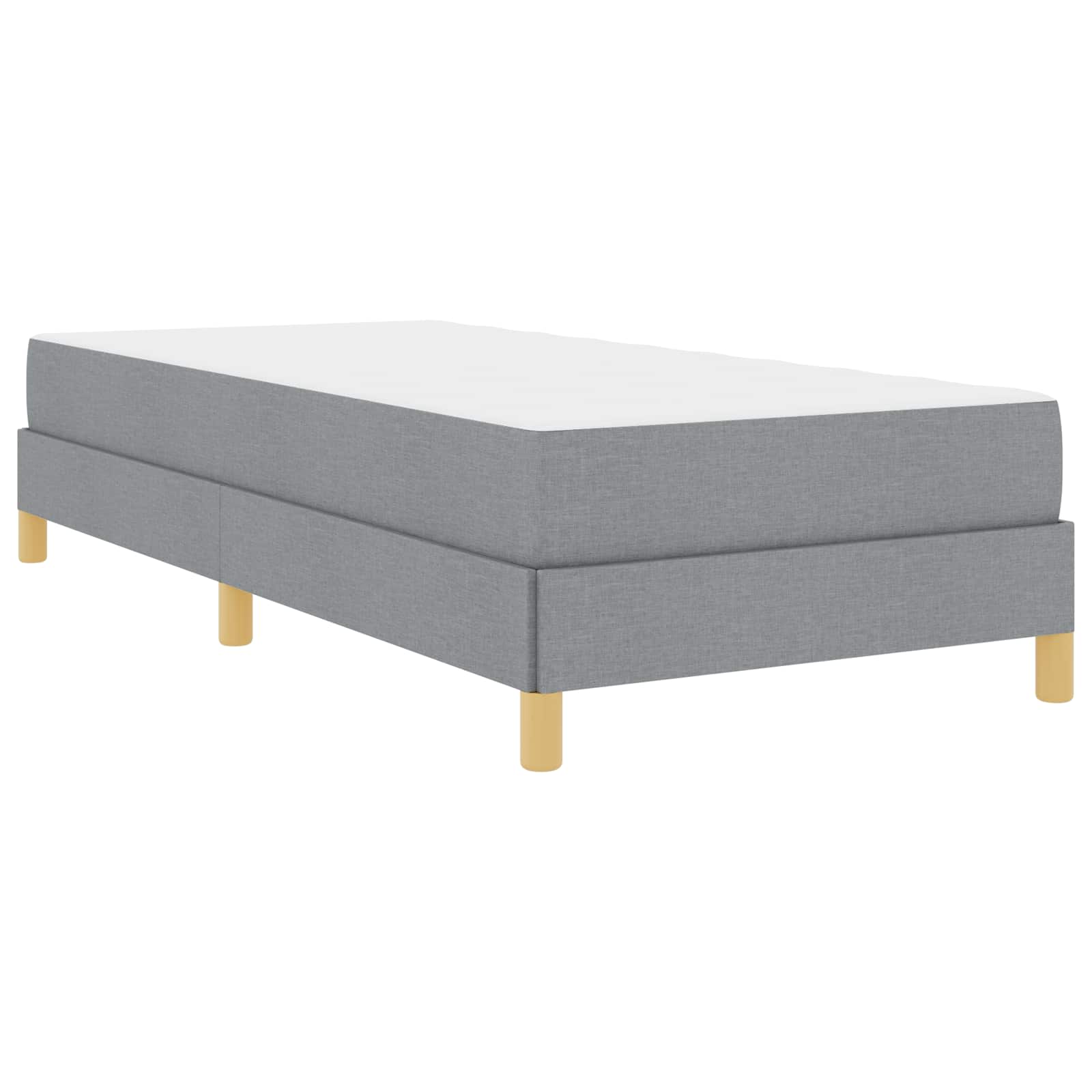 Boxspringbett mit Matratze Hellgrau 80 x 200 cm Stoff