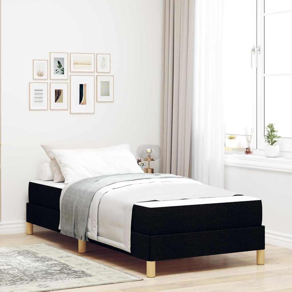 Boxspringbett mit Matratze Schwarz 80 x 200 cm Stoff