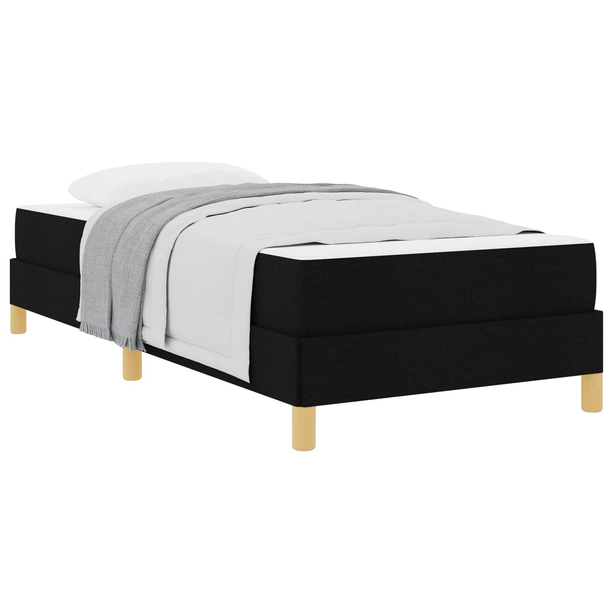 Boxspringbett mit Matratze Schwarz 80 x 200 cm Stoff