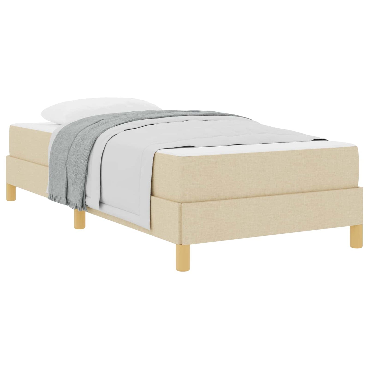 Boxspringbett mit Matratze Creme 80 x 200 cm Stoff