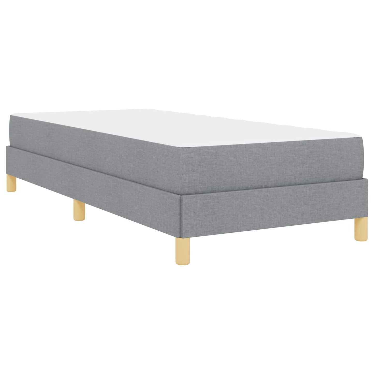 Boxspringbett mit Matratze Hellgrau 90 x 190 cm Stoff