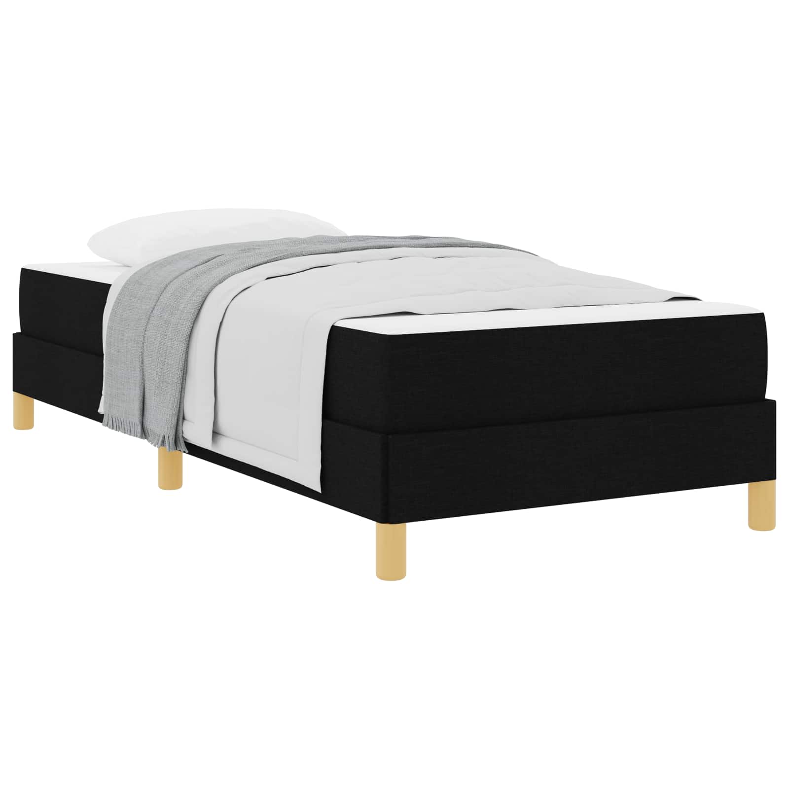 Boxspringbett mit Matratze Schwarz 90 x 190 cm Stoff