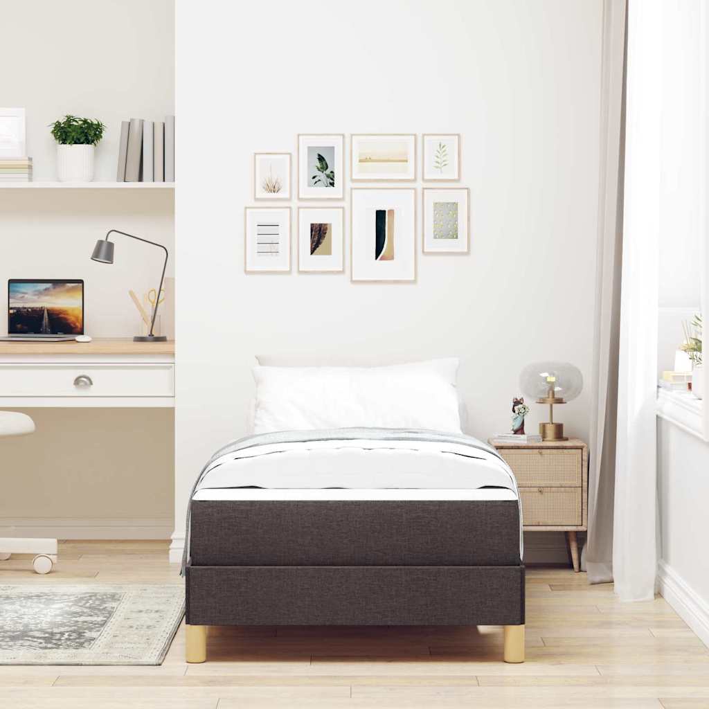 Boxspringbett mit Matratze Dunkelbraun 90 x 190 cm Stoff