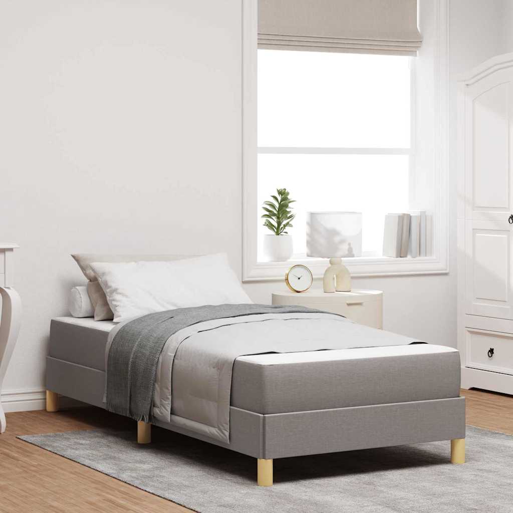 Boxspringbett mit Matratze Taupe 90 x 190 cm Stoff