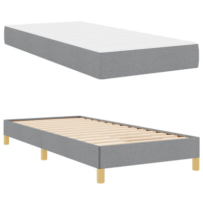 Boxspringbett mit Matratze Hellgrau 90 x 200 cm Stoff