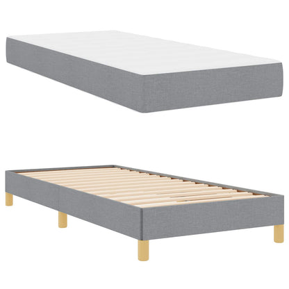 Boxspringbett mit Matratze Hellgrau 90 x 200 cm Stoff