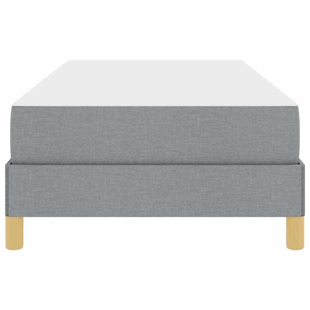 Boxspringbett mit Matratze Hellgrau 90 x 200 cm Stoff