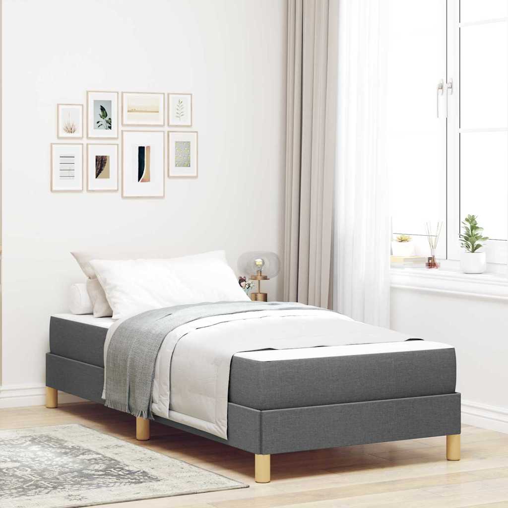 Boxspringbett mit Matratze Dunkelgrau 90 x 200 cm Stoff
