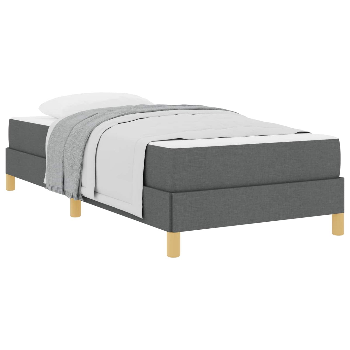 Boxspringbett mit Matratze Dunkelgrau 90 x 200 cm Stoff