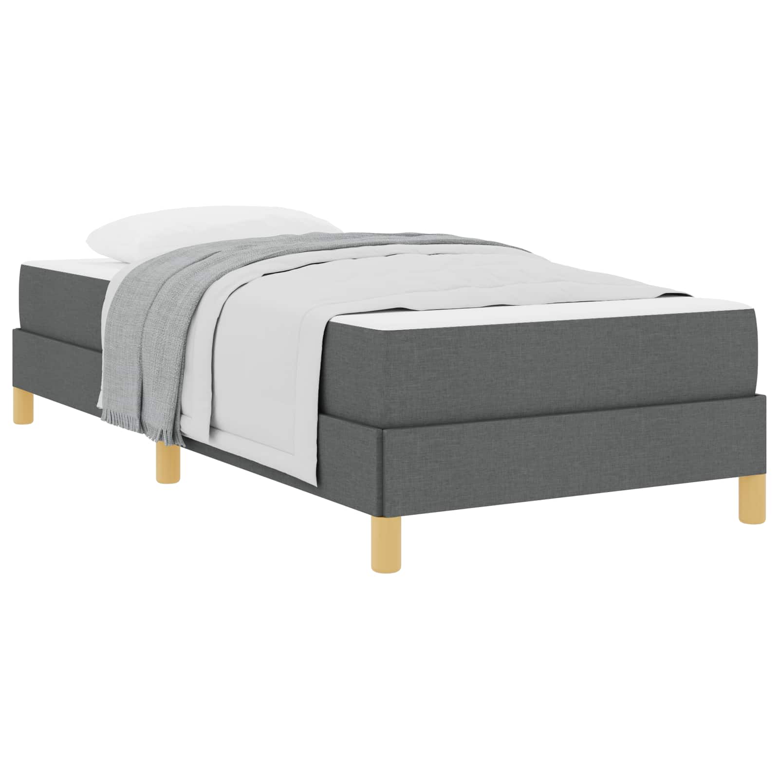 Boxspringbett mit Matratze Dunkelgrau 90 x 200 cm Stoff