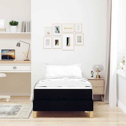 Boxspringbett mit Matratze Schwarz 90 x 200 cm Stoff