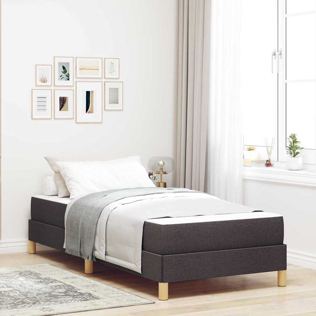 Boxspringbett Braun 90 x 200 cm Stoff, Ingenieurholz