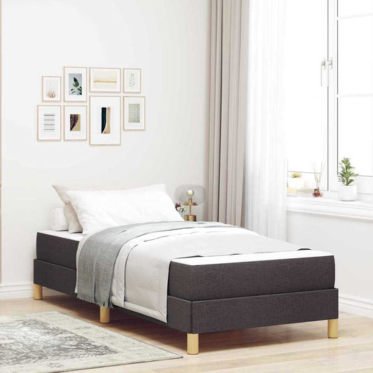 Boxspringbett Braun 90 x 200 cm Stoff, Ingenieurholz