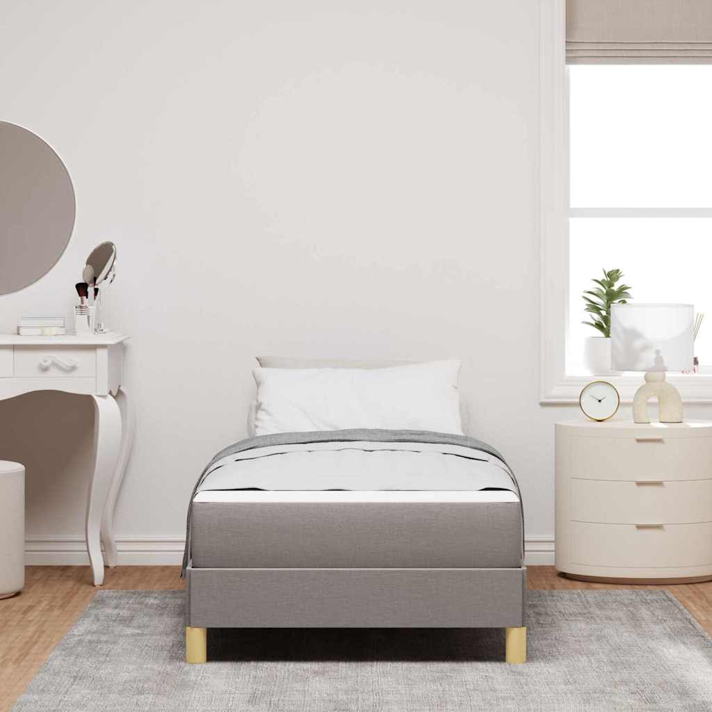 Boxspringbett mit Matratze Taupe 90 x 200 cm Stoff