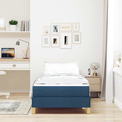 Boxspringbett mit Matratze Blau 90 x 200 cm Stoff