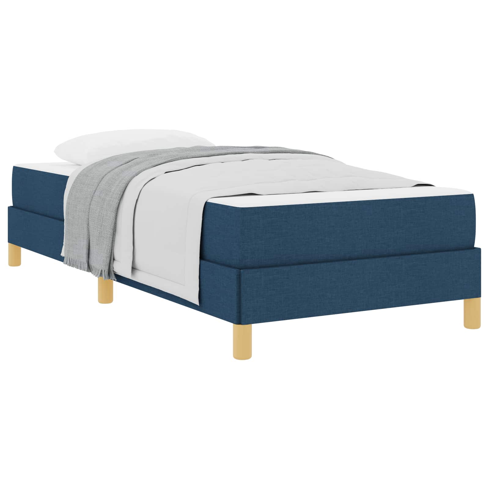 Boxspringbett mit Matratze Blau 90 x 200 cm Stoff