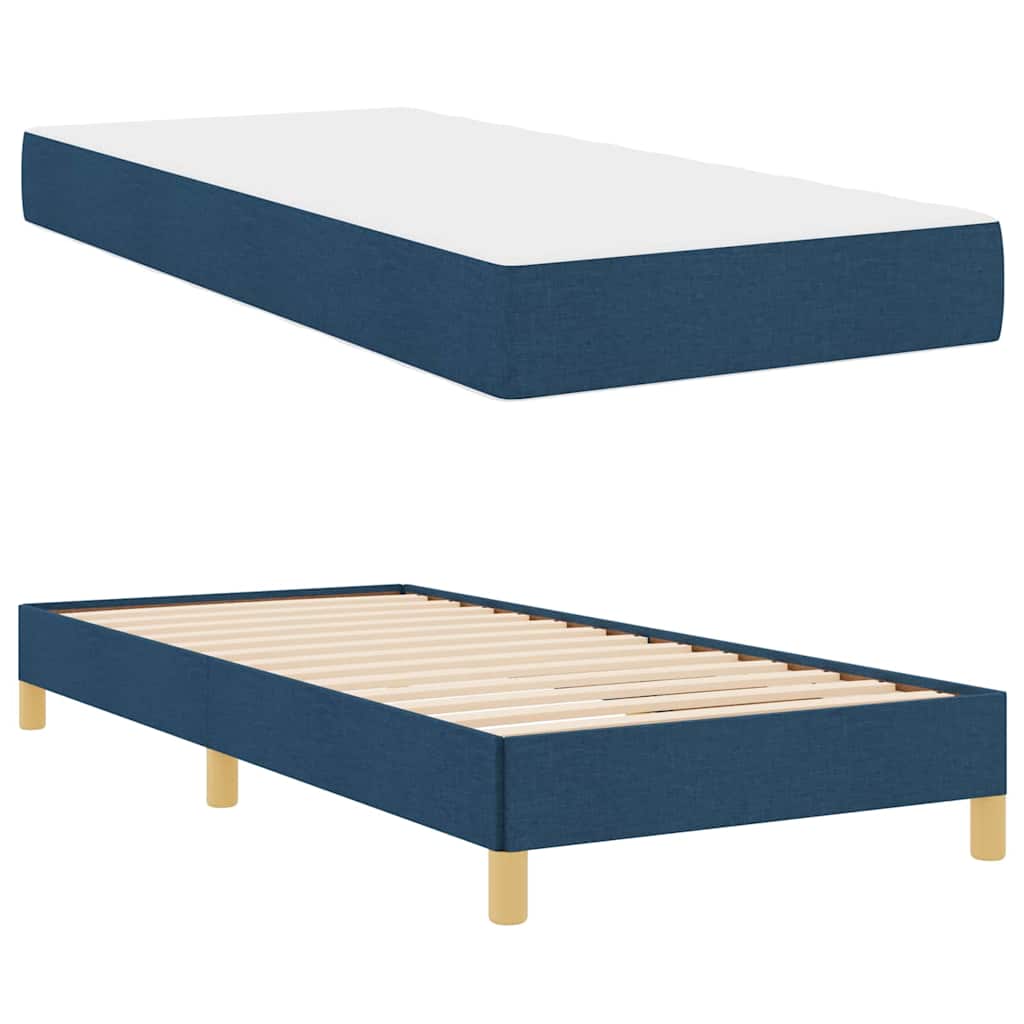 Boxspringbett mit Matratze Blau 90 x 200 cm Stoff