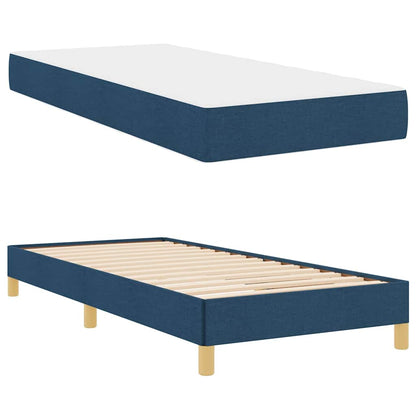 Boxspringbett mit Matratze Blau 90 x 200 cm Stoff