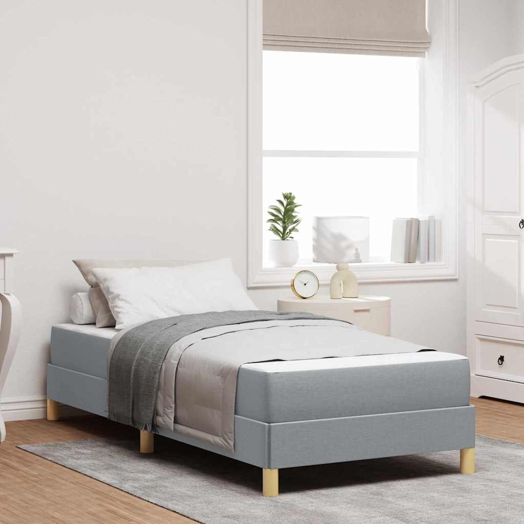 Boxspringbett mit Matratze Hellgrau 100 x 200 cm Stoff