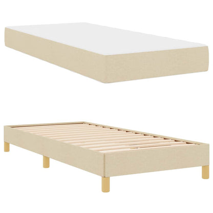 Boxspringbett mit Matratze Creme 100 x 200 cm Stoff