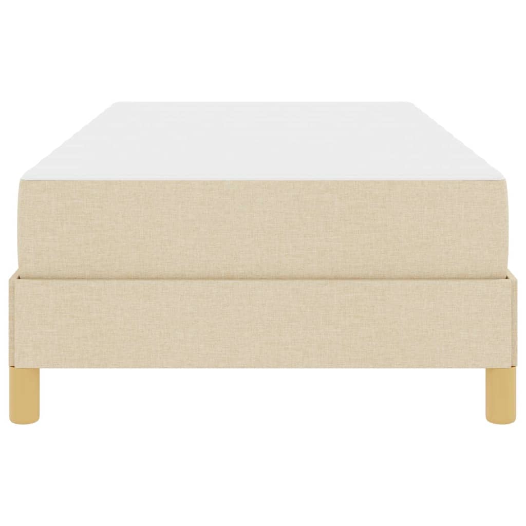 Boxspringbett Creme, Braun 100 x 200 cm Stoff, Ingenieurholz