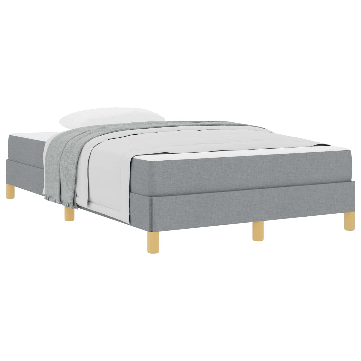 Boxspringbett mit Matratze Hellgrau 120 x 190 cm Stoff