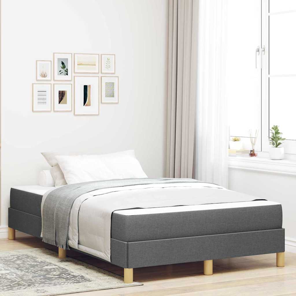 Boxspringbett mit Matratze Dunkelgrau 120 x 190 cm Stoff