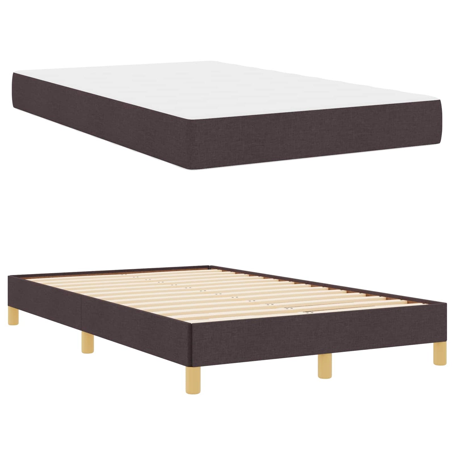 Boxspringbett mit Matratze Dunkelbraun 120 x 190 cm Stoff
