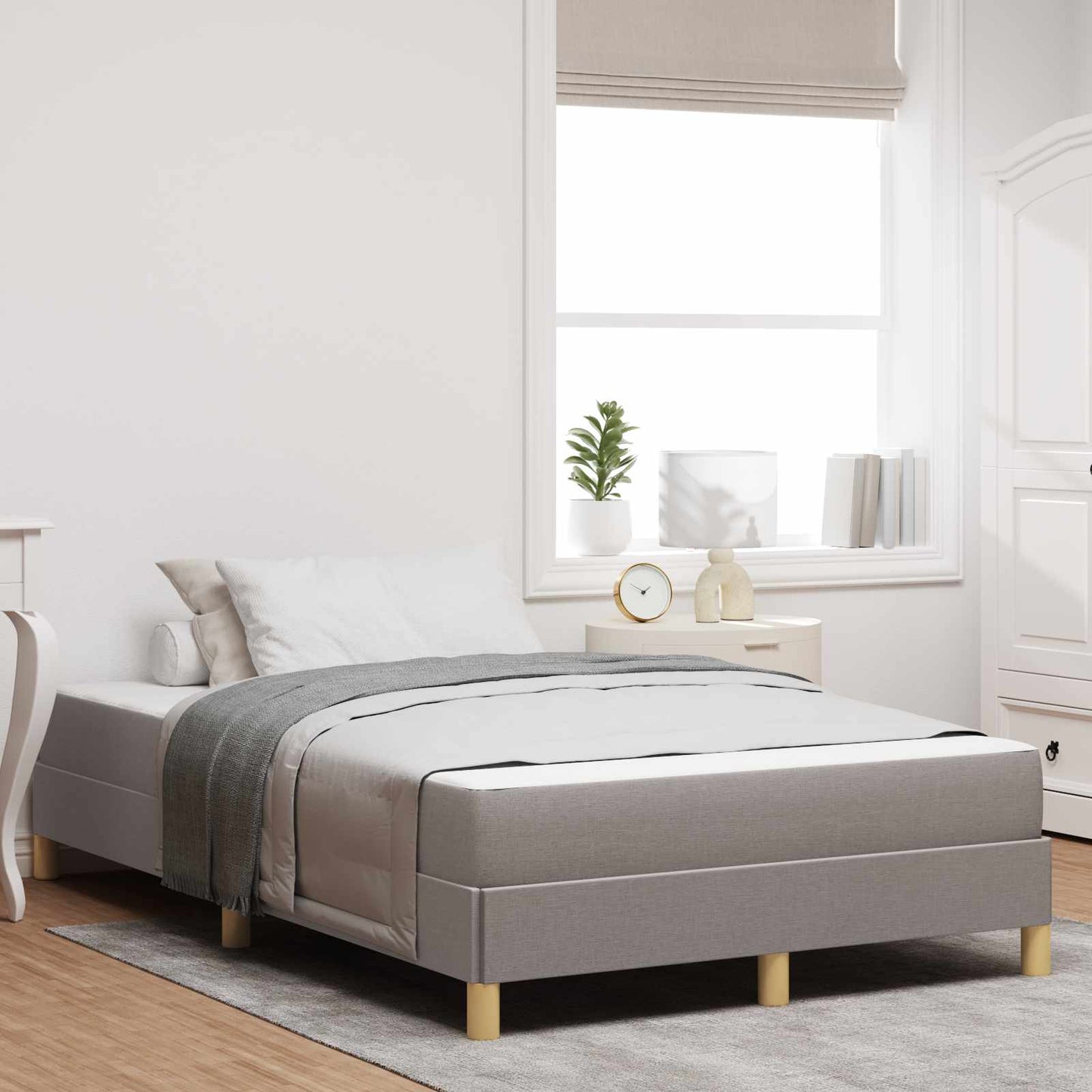 Boxspringbett mit Matratze Taupe 120 x 190 cm Stoff