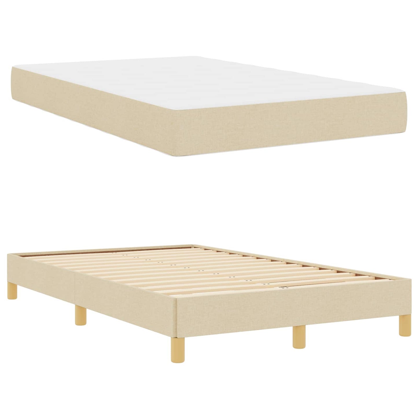 Boxspringbett mit Matratze Creme 120 x 190 cm Stoff