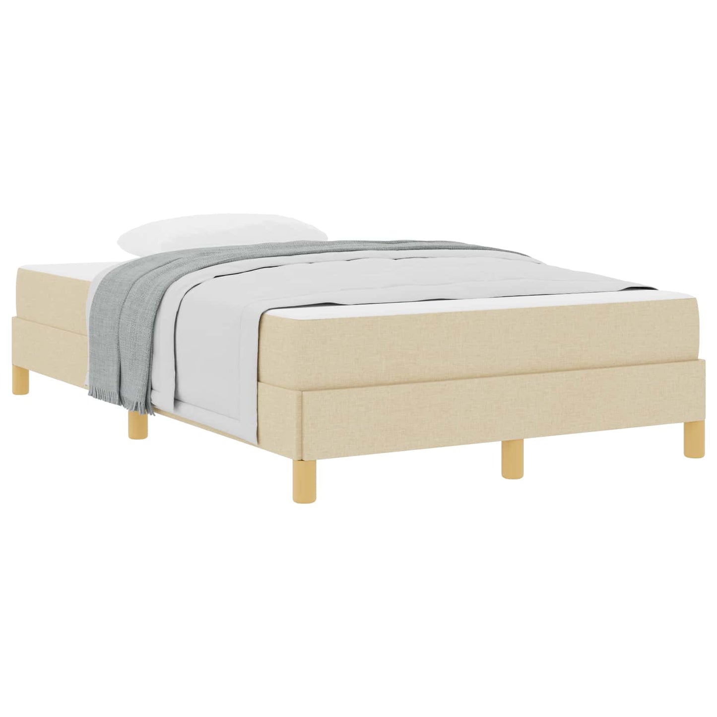 Boxspringbett mit Matratze Creme 120 x 190 cm Stoff