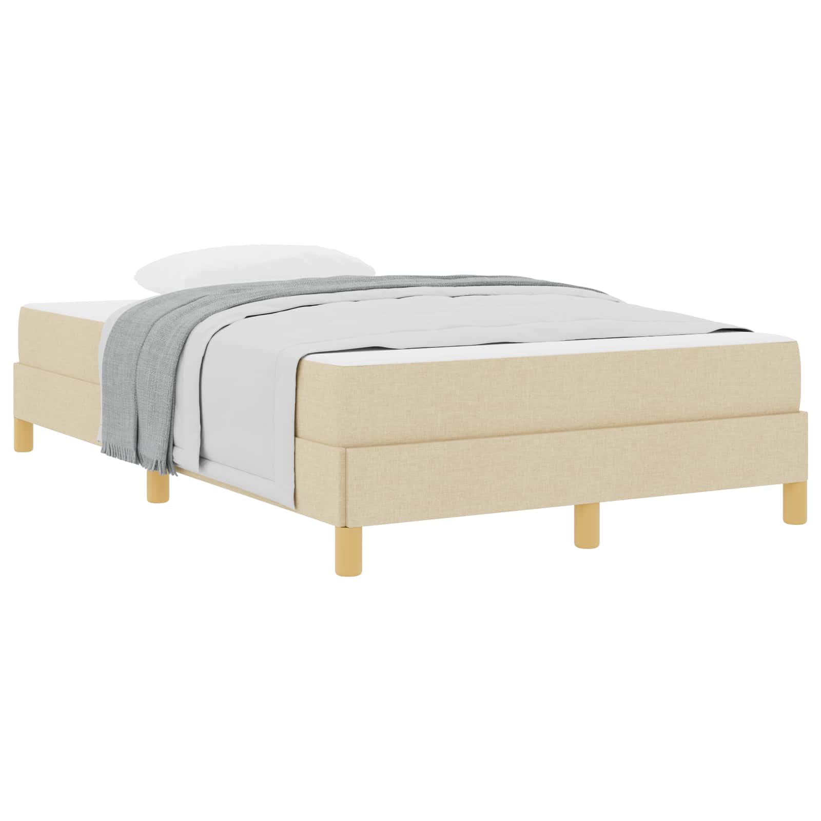 Boxspringbett mit Matratze Creme 120 x 190 cm Stoff