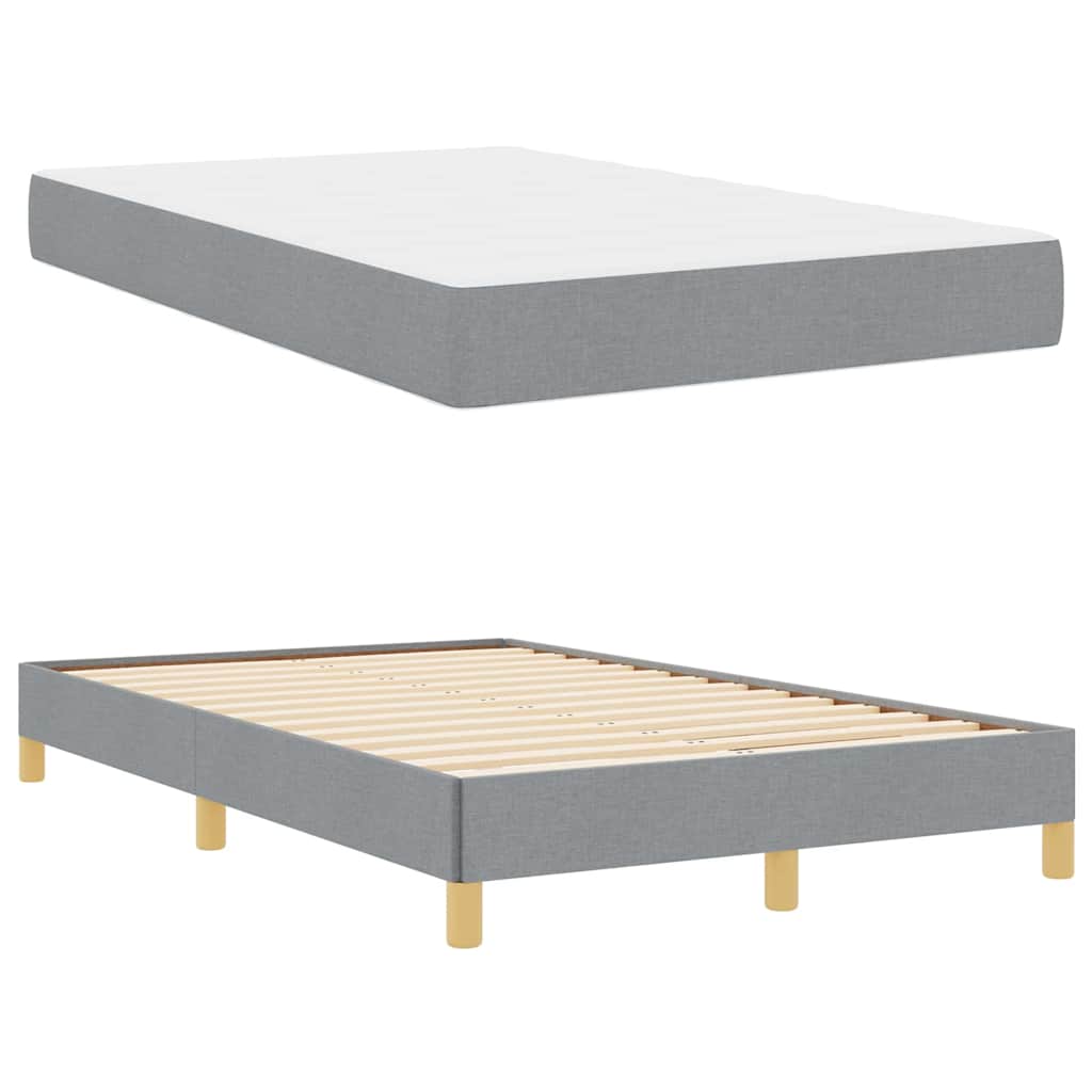 Boxspringbett mit Matratze Hellgrau 120 x 200 cm Stoff