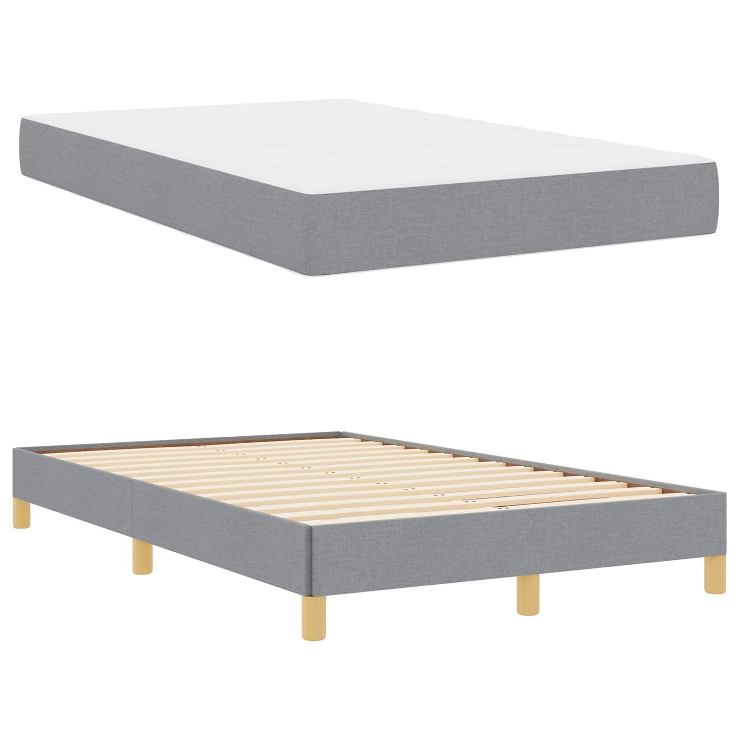Boxspringbett mit Matratze Hellgrau 120 x 200 cm Stoff