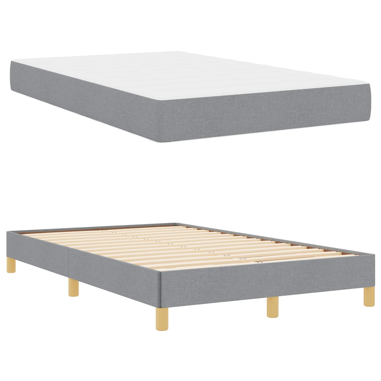 Boxspringbett mit Matratze Hellgrau 120 x 200 cm Stoff