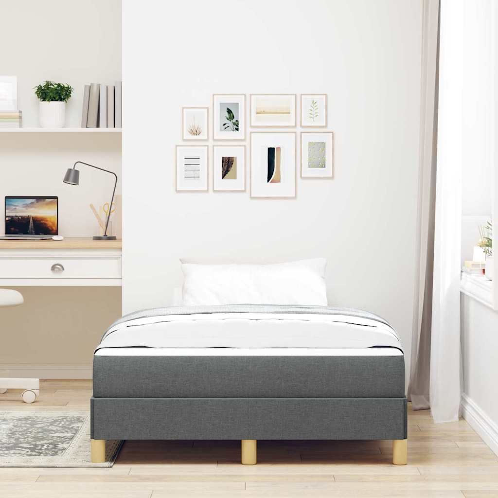 Boxspringbett mit Matratze Dunkelgrau 120 x 200 cm Stoff