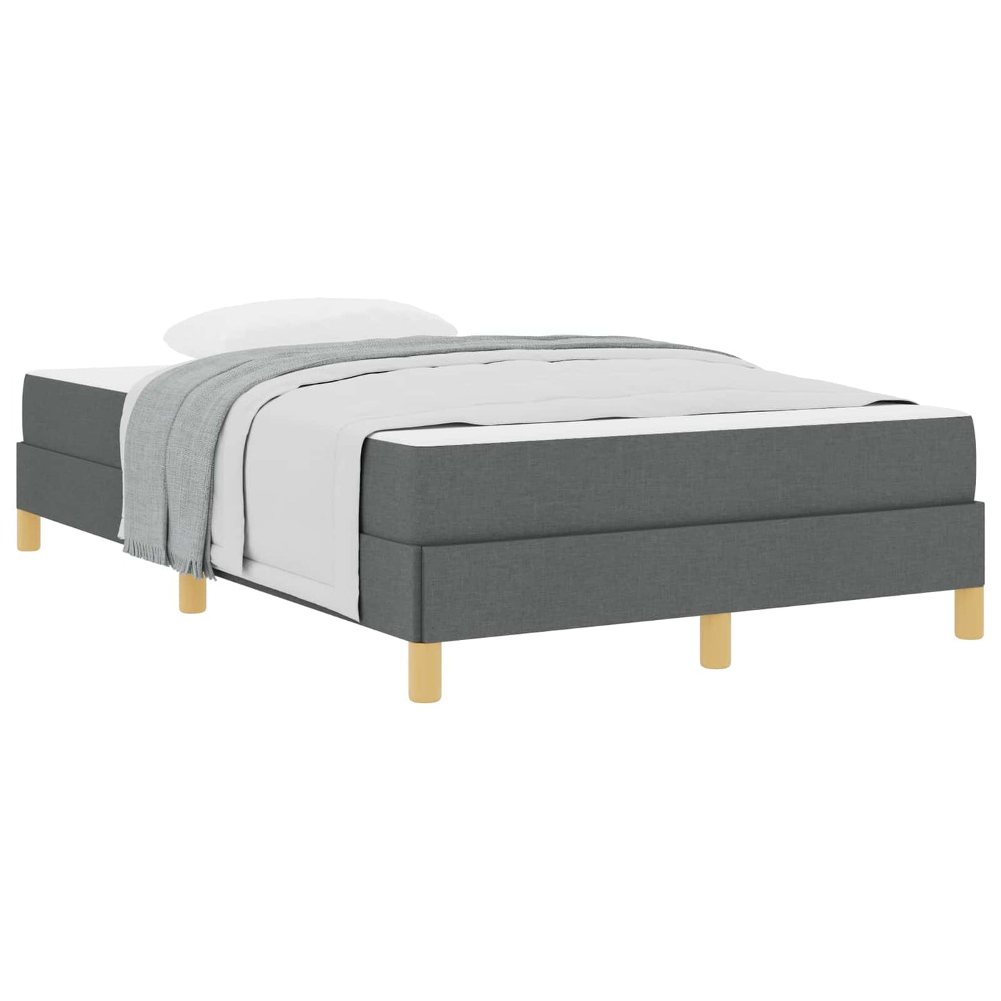 Boxspringbett mit Matratze Dunkelgrau 120 x 200 cm Stoff
