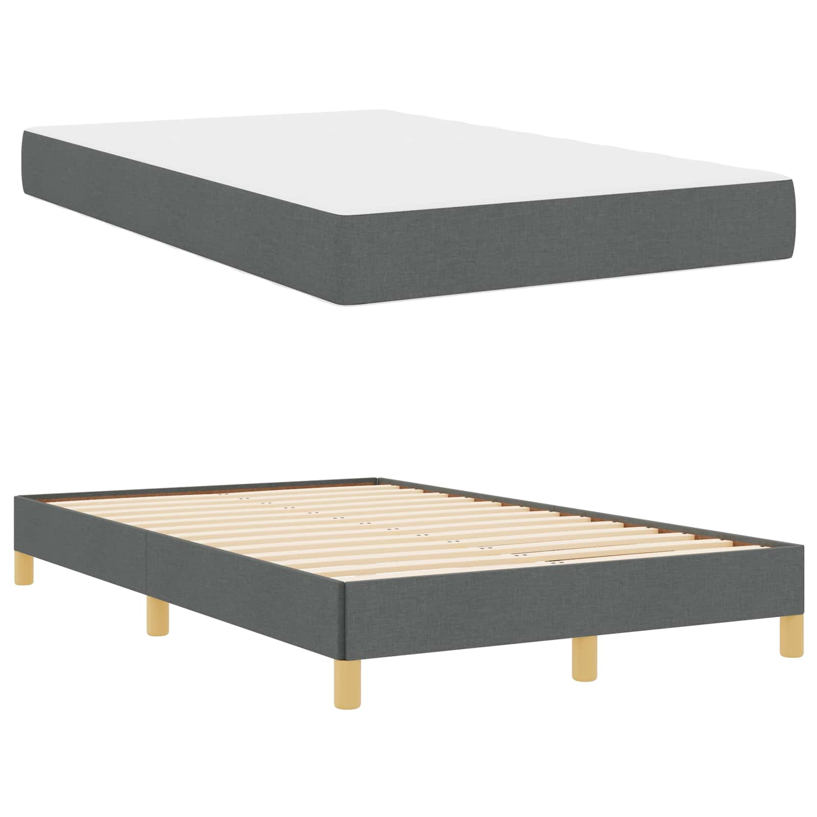 Boxspringbett mit Matratze Dunkelgrau 120 x 200 cm Stoff