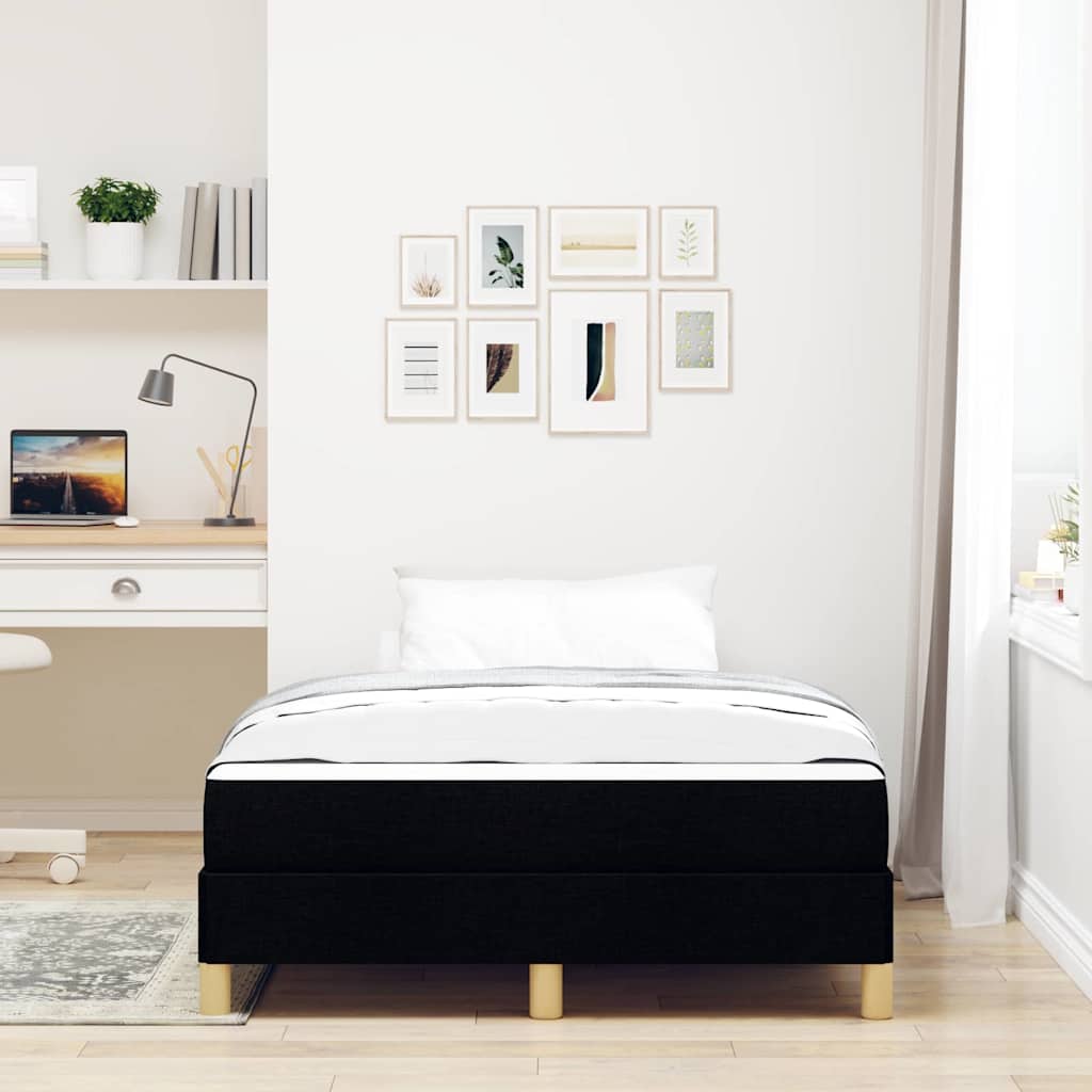 Boxspringbett mit Matratze Schwarz 120 x 200 cm Stoff