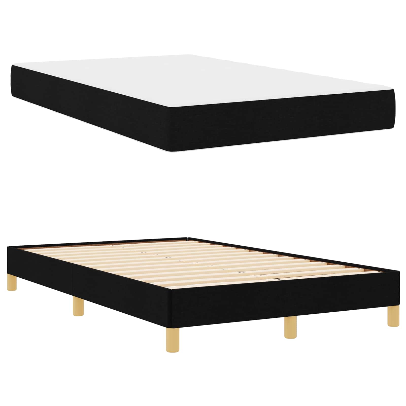 Boxspringbett mit Matratze Schwarz 120 x 200 cm Stoff