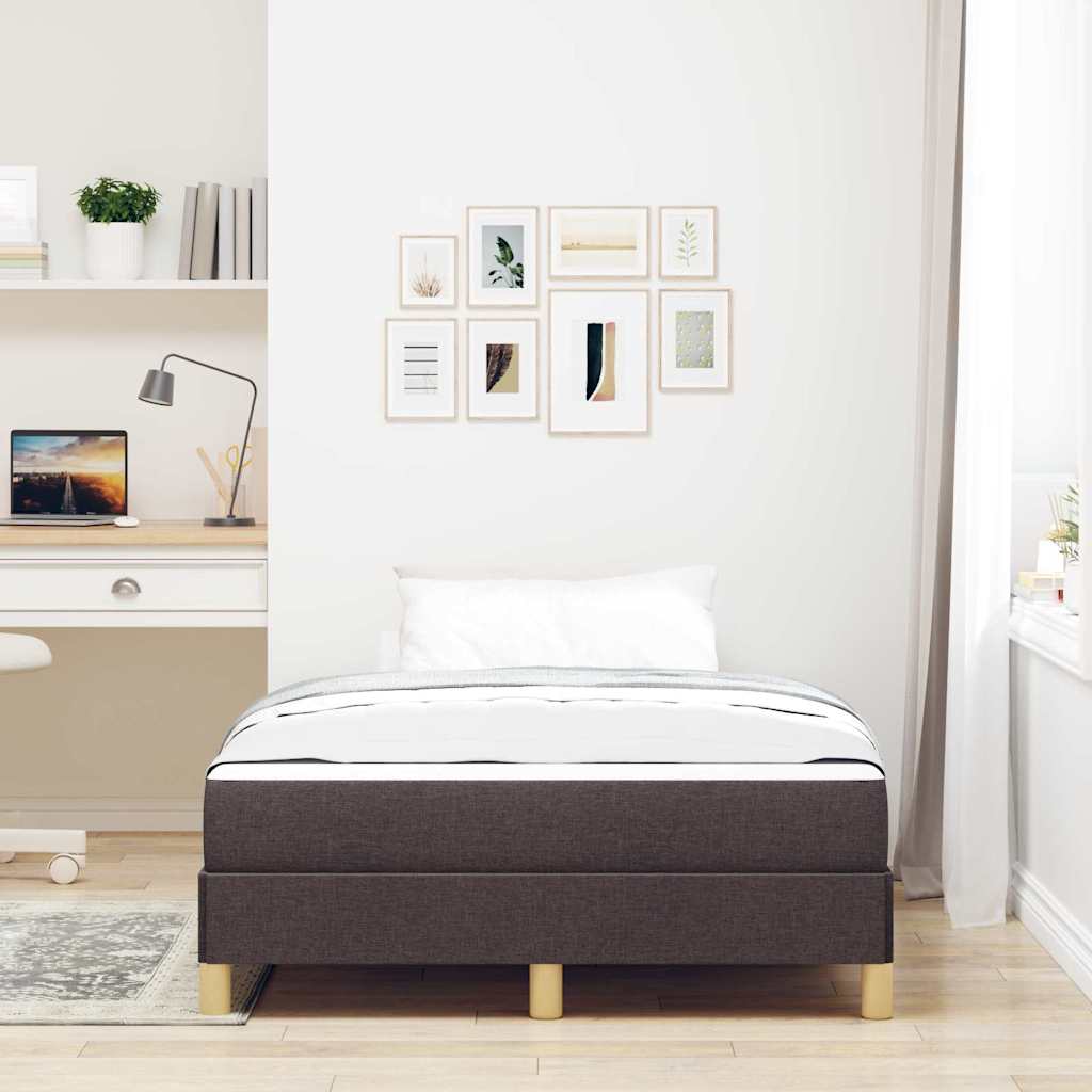 Boxspringbett Braun 120 x 200 cm Stoff, Ingenieurholz