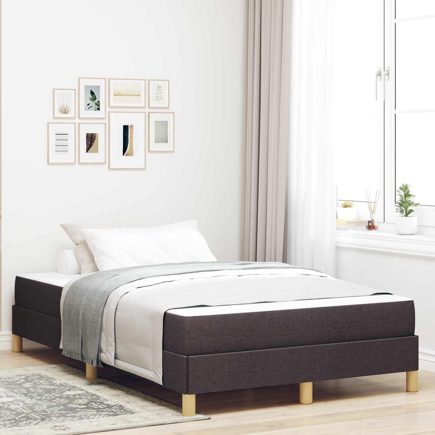 Boxspringbett mit Matratze Dunkelbraun 120 x 200 cm Stoff