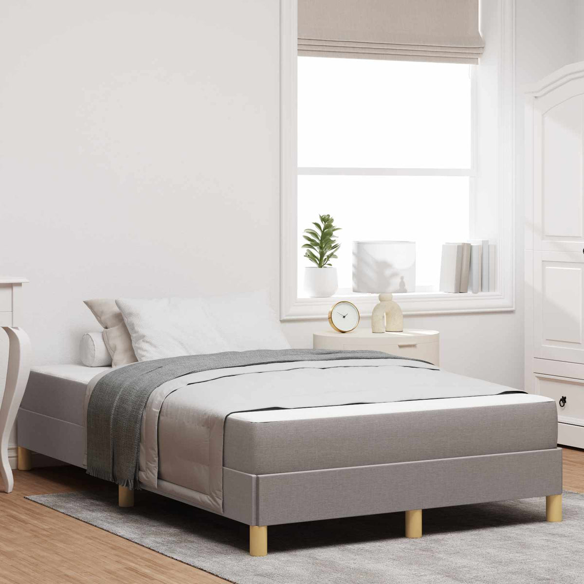 Boxspringbett Taupe 120 x 200 cm Stoff