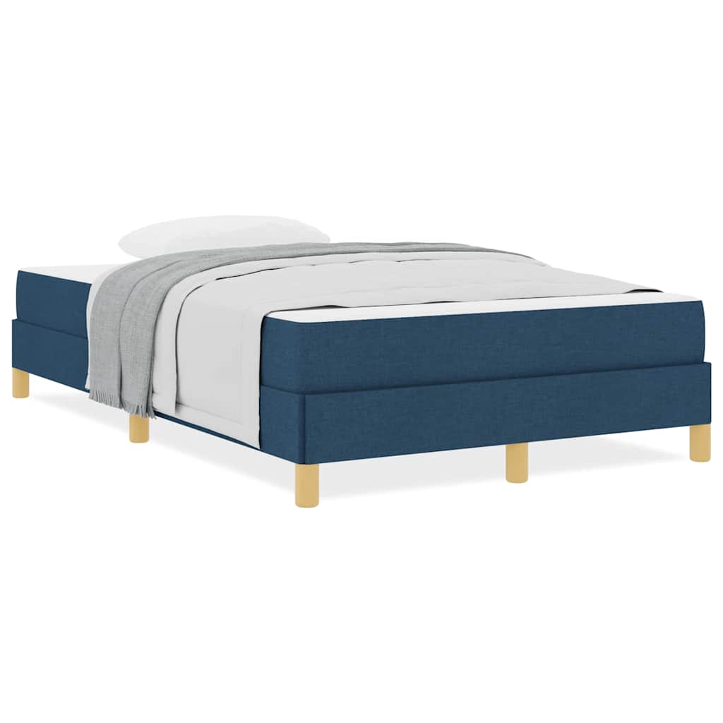Boxspringbett Blau, Braun 120 x 200 cm Stoff, Ingenieurholz