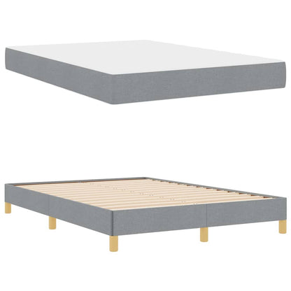 Boxspringbett mit Matratze Hellgrau 140 x 190 cm Stoff
