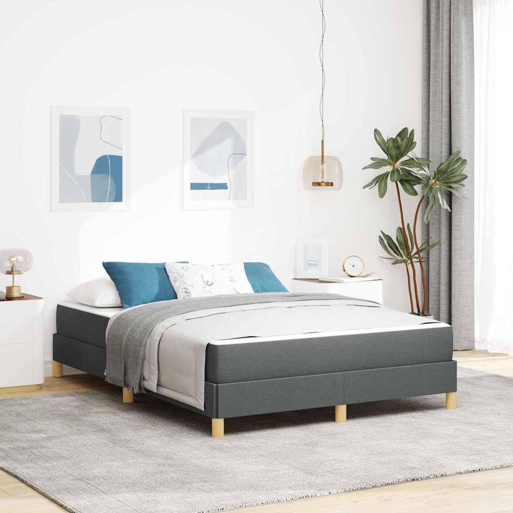 Boxspringbett mit Matratze Dunkelgrau 140 x 190 cm Stoff