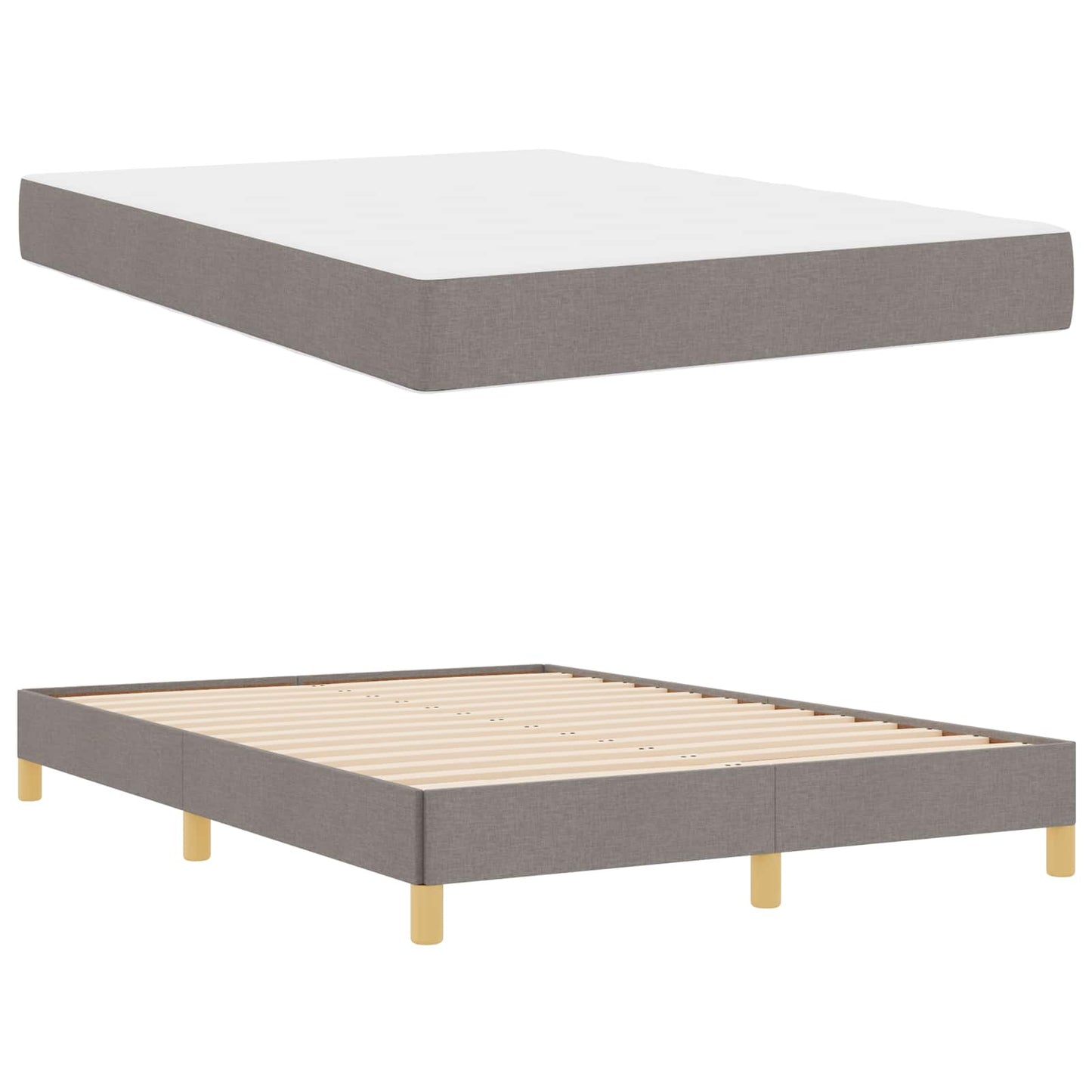 Boxspringbett mit Matratze Taupe 140 x 190 cm Stoff