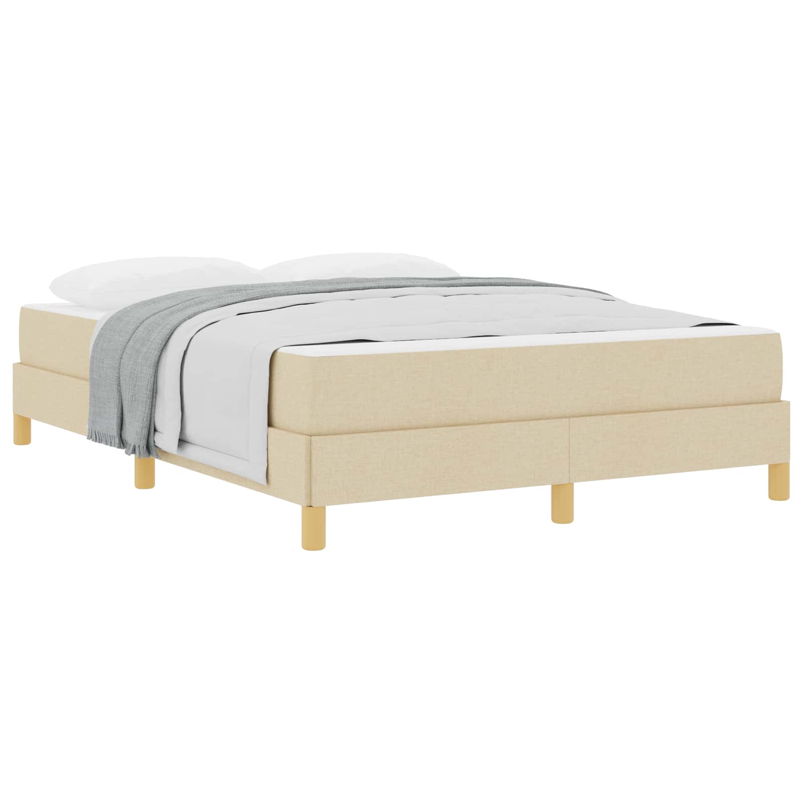 Boxspringbett mit Matratze Creme 140 x 190 cm Stoff