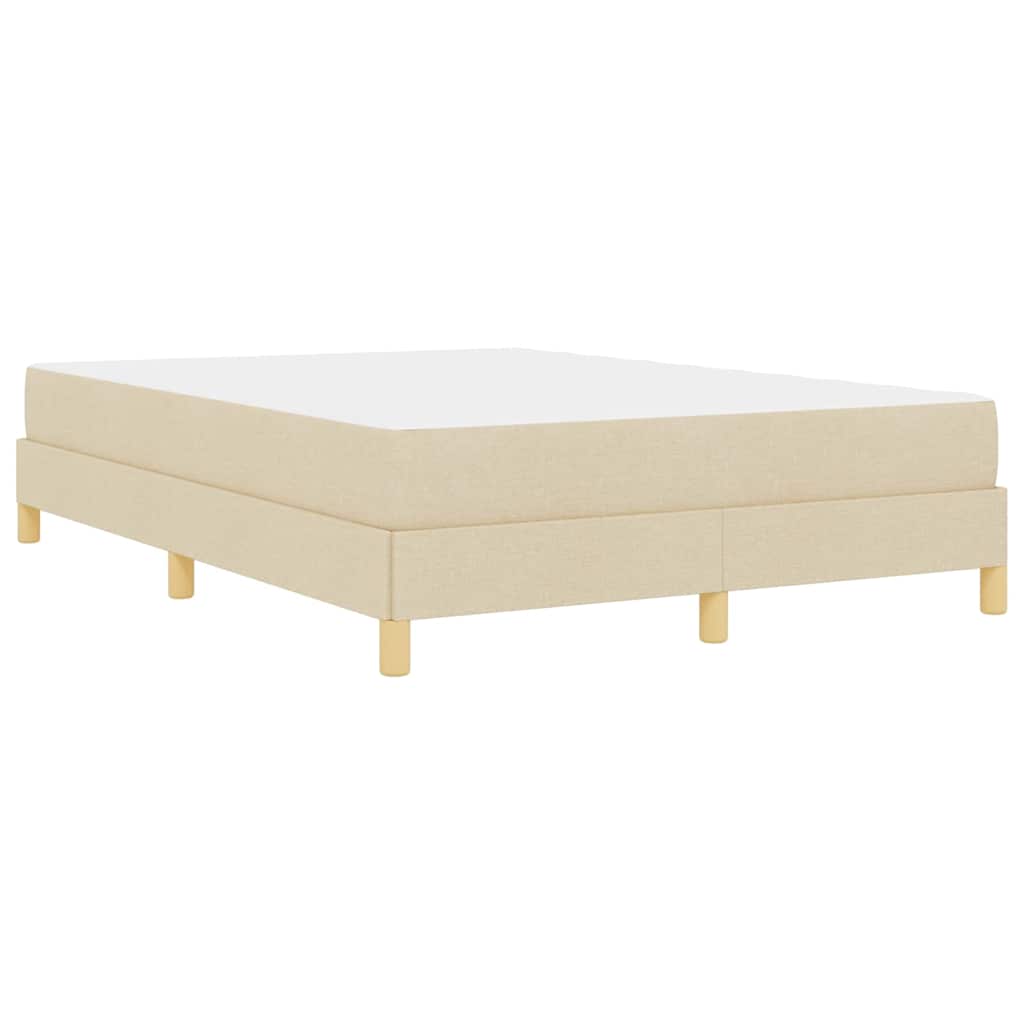 Boxspringbett mit Matratze Creme 140 x 190 cm Stoff