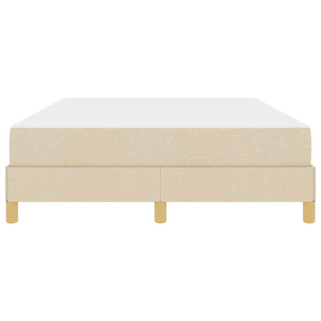 Boxspringbett Creme, Braun 140 x 190 cm Stoff, Ingenieurholz